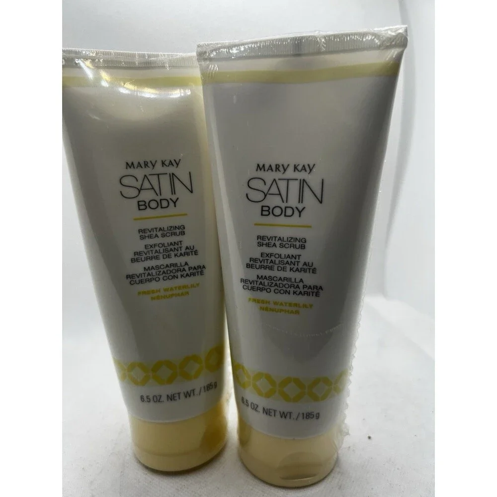 2 Mary Kay Satin Body Revitalizing Shea Scrub Fresh Waterlily 5.5 oz = 11 oz